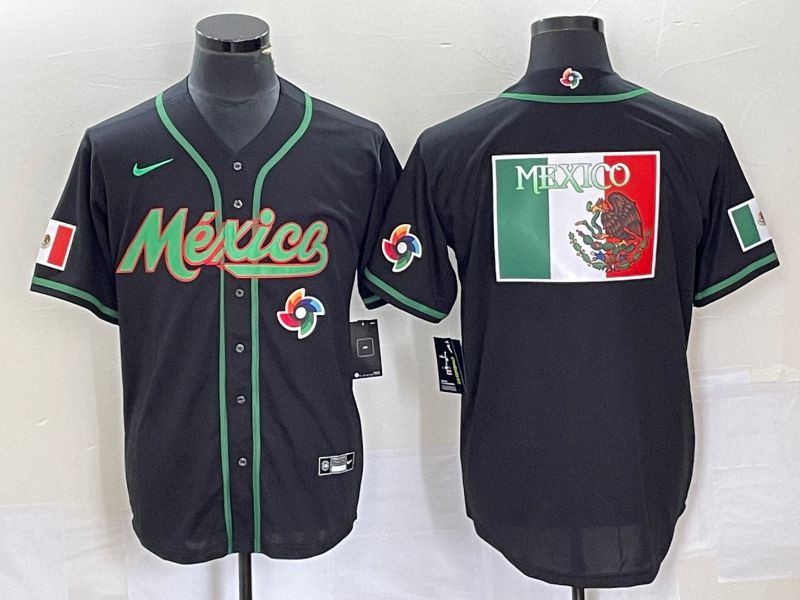 Men 2023 World Cub Mexico Blank Black Nike MLB Jersey7->more jerseys->MLB Jersey